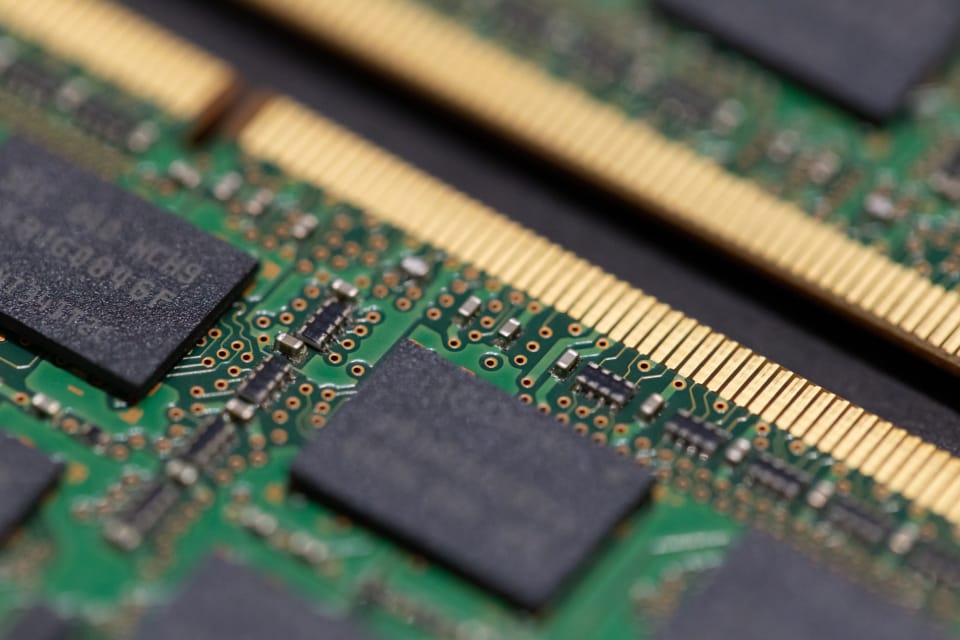 Close-up of RAM memory modules representing the AI agent memory system Mem0 delivers for persistent context
