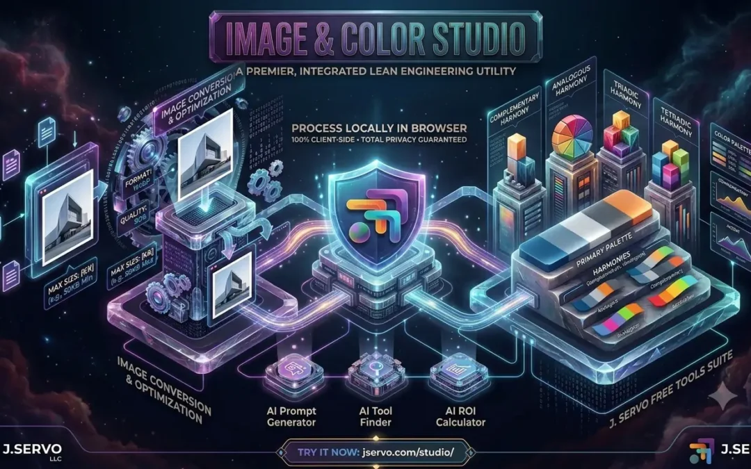 Free branding tools — the Image and Color Studio by J. SERVO, abstract color landscape