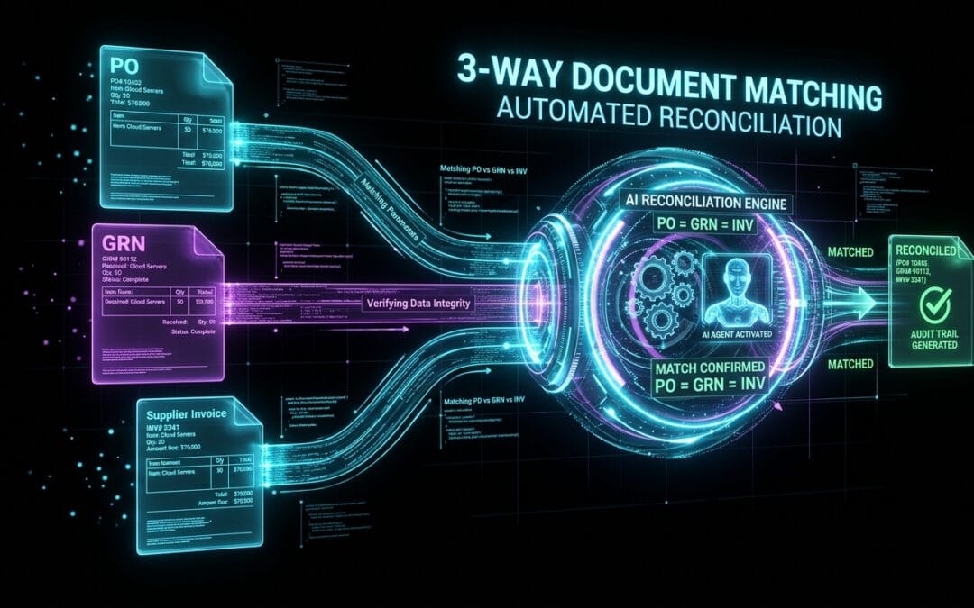 AI agent for 3-way match automated PO invoice reconciliation