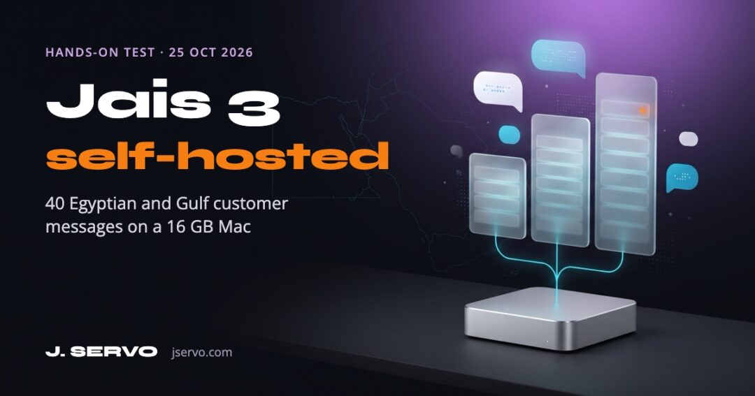 Jais 3 self-hosted test on Egyptian and Gulf Arabic customer messages